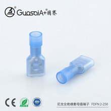 冷压尼龙插片圆形FDFN短体折叠2-250护套母插绝缘端子冷压端子
