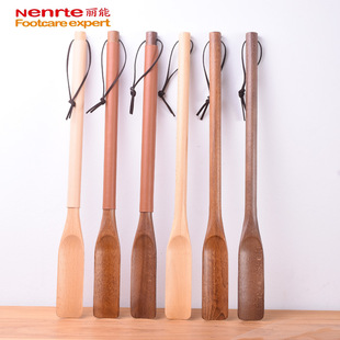 Factory Direct Supply Solid Beech Wood Shoehorn High-End Shoehorn Long Handle Home Shoe Remover High-End Long Shoe Horn Processing