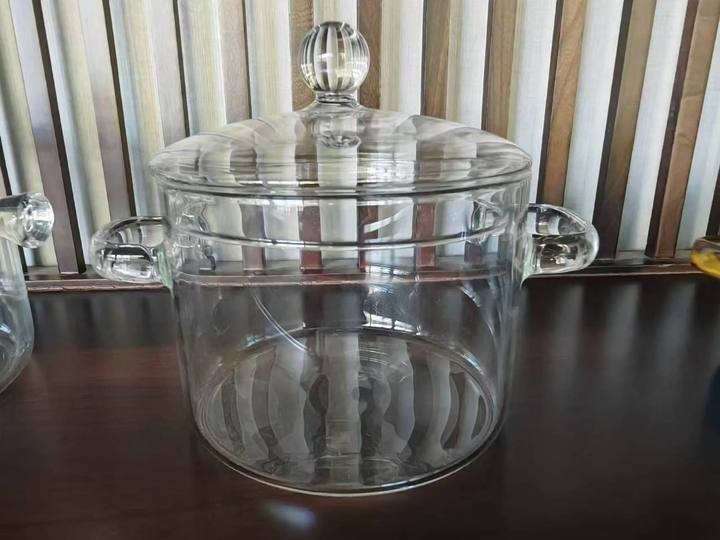 Pot de vidrio simple, alto boro resistente al calor, vidrio grueso, olla de fuego abierto, olla de vidrio con tapa, olla de vino caliente para hacer café, olla de vidrio