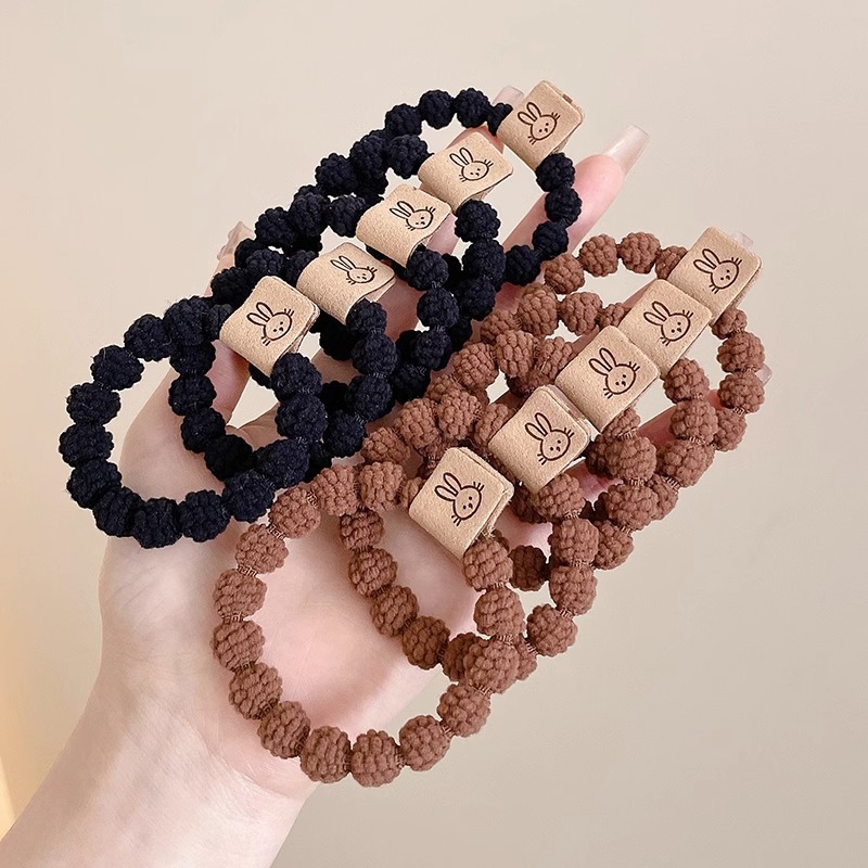 2024 nuevo anillo de cabello de oso para mujeres simple y versátil cuerdas de cabello de alta elasticidad no lesionan cuerdas de cabello de cola de caballo adornamiento para el cabello