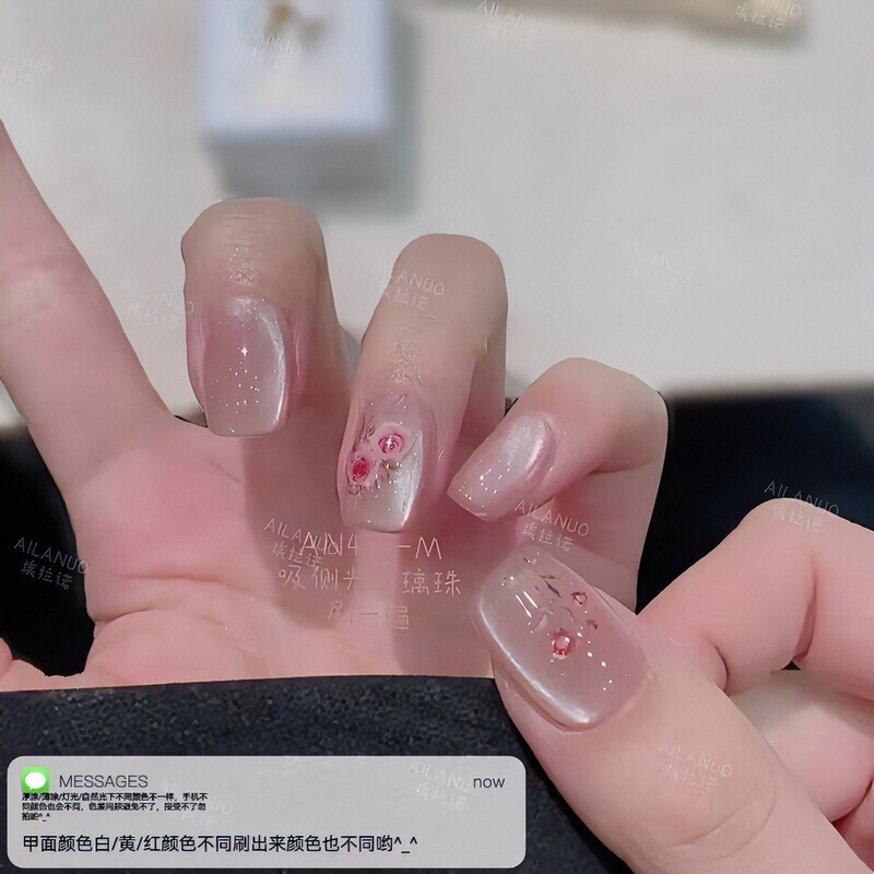 Eranuo 2026 New An476 Spring Mountain Cat Eye Nail Polish Gel, Special Glass Bead Cat Eye Gel for Nail Salons