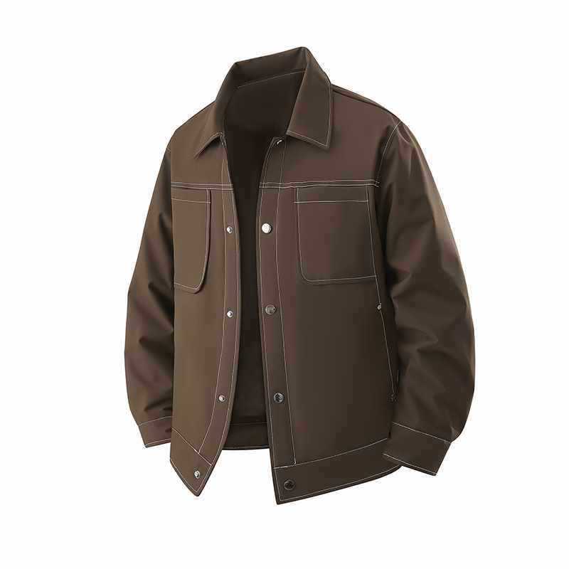 New Motorcycle Large Size 2025 Men's Plus Size Jacket Men's Work Shirt Collar Waterproof Breathable Stand Collar White