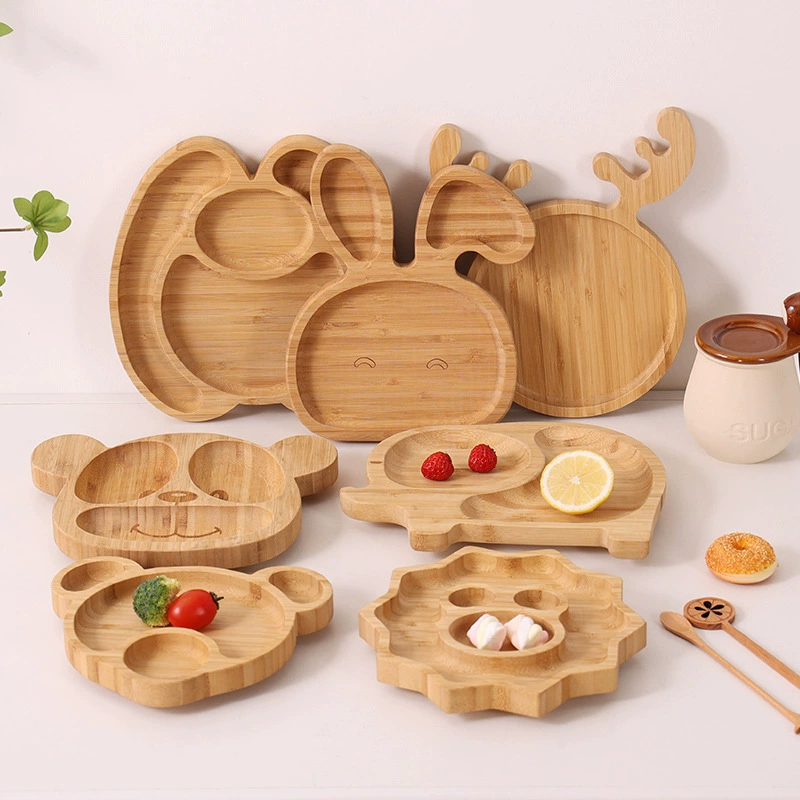 Амазонка горячая распродажа бамбуковая деревянная детская миска бамбуковая деревянная детская присоска