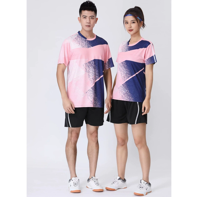 Костюм для бадминтона для внешней торговли, мужской и женский новый костюм для соревнований с круглым вырезом, футболка для понга, мяча, Джерси для бега, футболка с принтом крови, Z