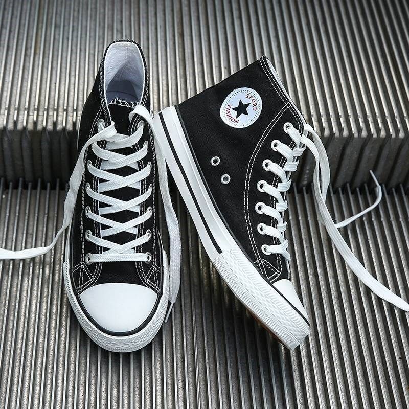 High-Top Canvas Shoes for Men, Korean Style Trendy 2026 Spring and Autumn New Harajuku Ulzzang Retro Versatile Student Sneakers
