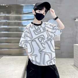 男童夏季短袖男孩中大儿童酷帅气时髦痞帅夏装休闲潮衣服8洋气岁9