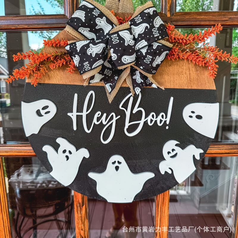 2026 Cross-Border Autumn Decoration Halloween Thanksgiving Ghost Home Wooden Hanging Sign Front Door Ornament Holiday Decoration 2026 Cross-Border Autumn Decoration Halloween Thanksgiving Ghost Home Wooden Hanging Sign Front Door Ornament Holiday Decoration