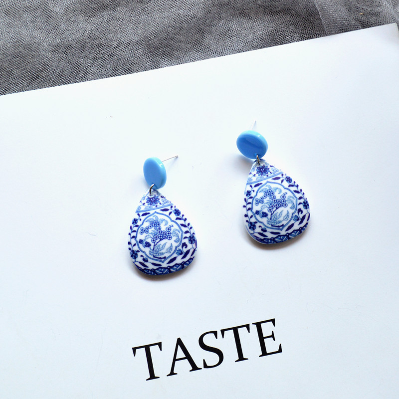 10g Weight Earrings Classification 1 Pair Quantity Festival Occasion 1 Pair Ethnic Style Geometric Water Droplets Heart Shape Arylic Earrings
