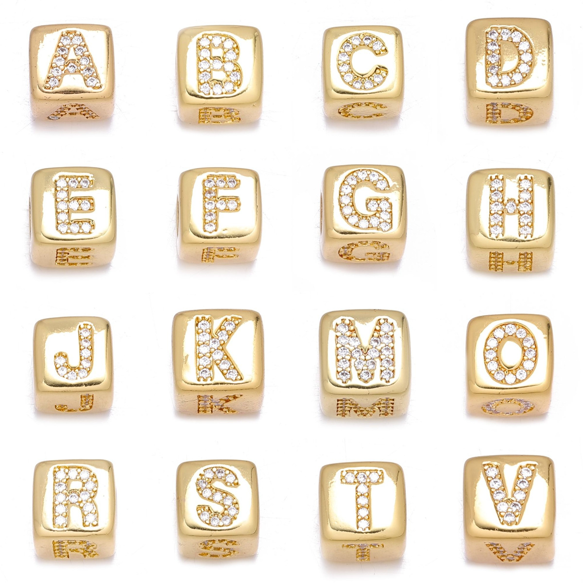3g Weight Beads Jewelry Making Type DIY Ornament Accessories Classification 1 Piece Quantity Copper Material Letter Pattern All Seasons Season Polished Finish Plating Design Simple Style Style 1 Piece Copper Letter Polished DIY Ornament Accessories Beads 5
