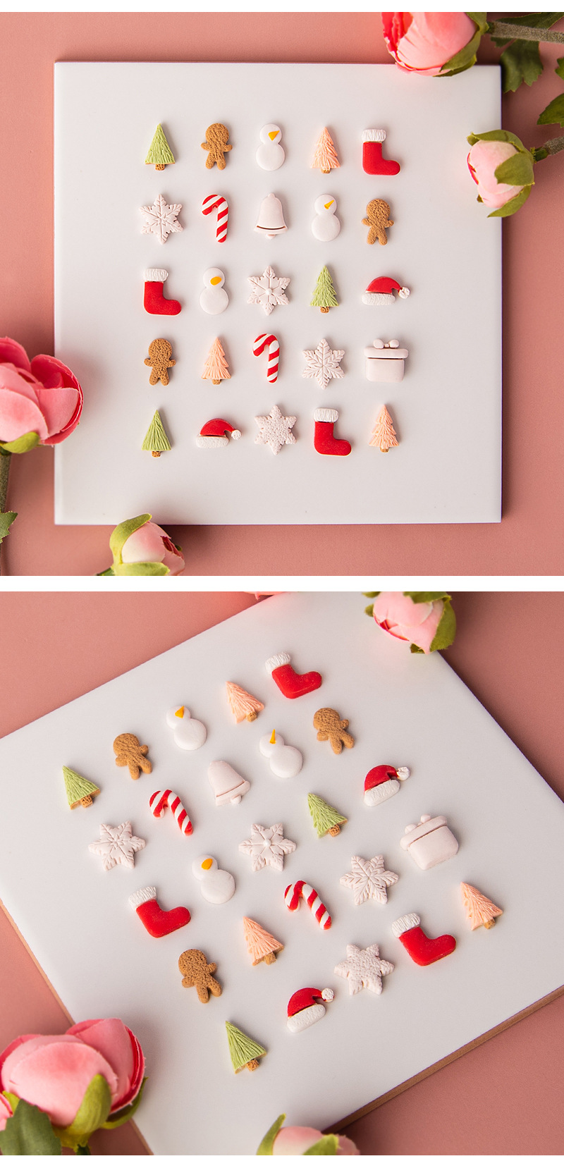 Description Picture 5 of item10Pcs/lot Mini Christmas Clay Cutters Snowman Gingerbread Man Socks Shaped Dangle Clay Molds Earring Jewelry Pendant Making Tool