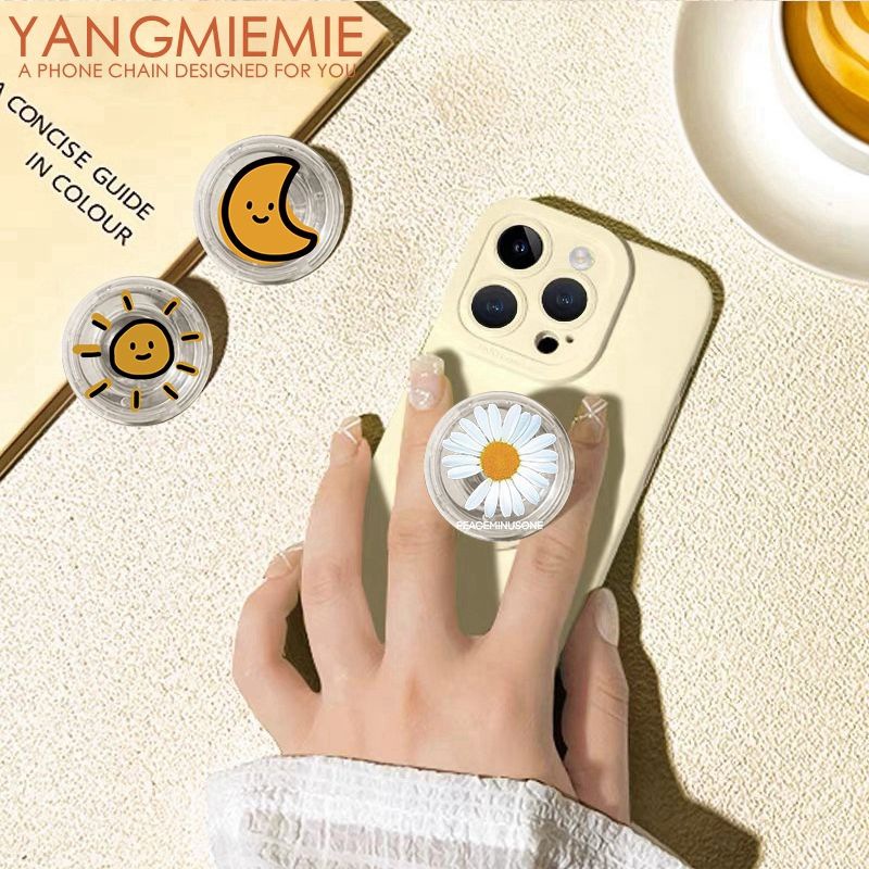 Daisies redondas creativas airbag soporte de teléfono móvil pegado rotación 360 retráctil perezoso perseguir la mesa