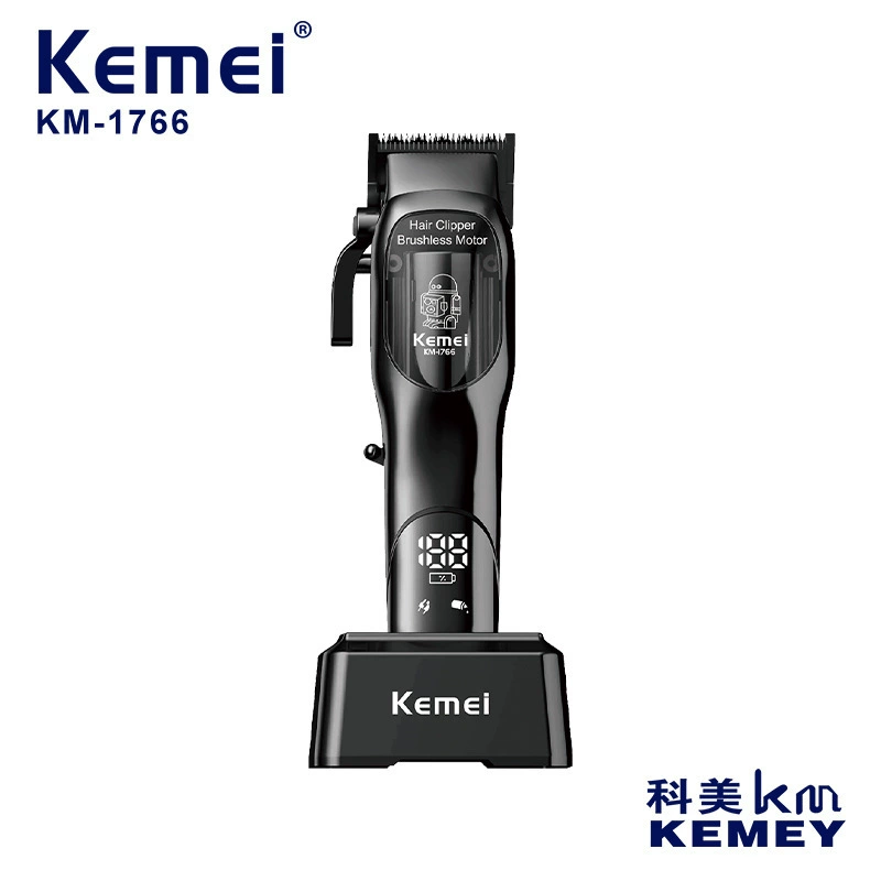 Машинка для стрижки волос (KEMEI KM-1766) с цифровым дисплеем, USB-зарядкой, масляной головкой