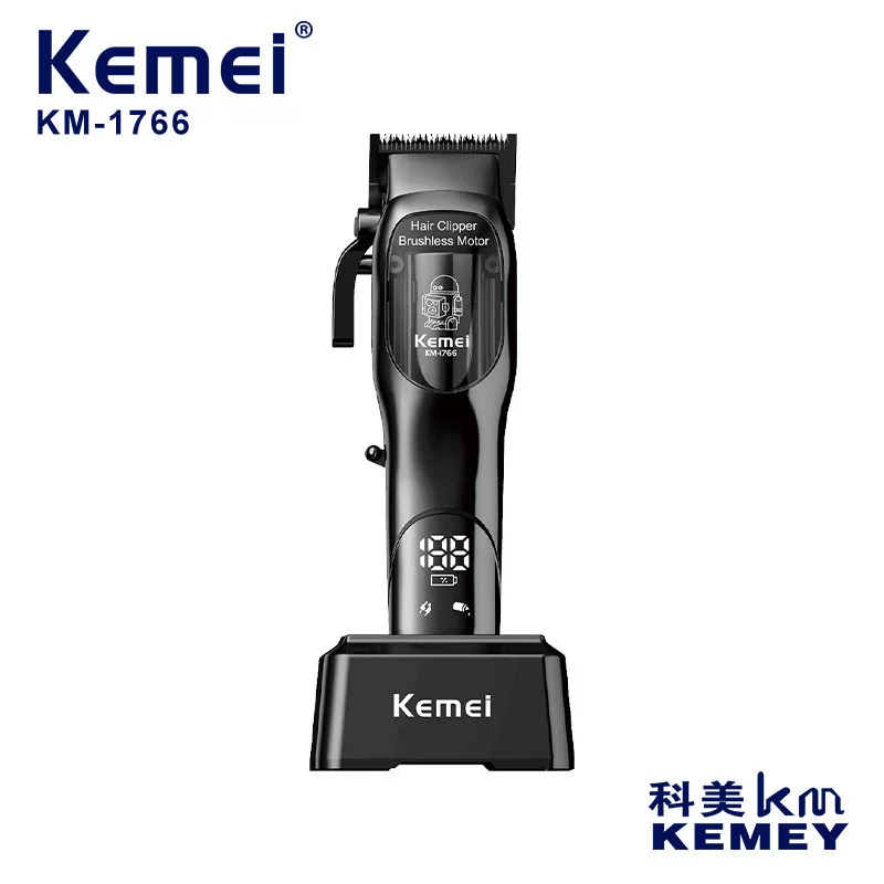 Машинка для стрижки волос (KEMEI KM-1766) с цифровым дисплеем, USB-зарядкой, масляной головкой