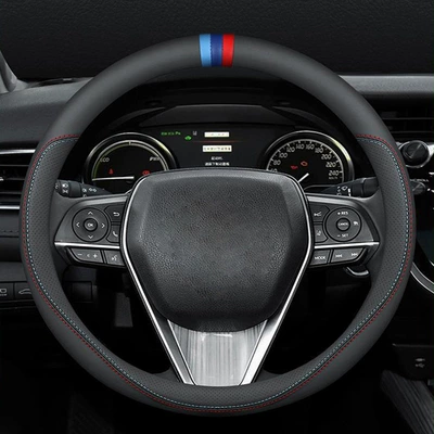 cross-border, Steering wheel cover - a-round-nappa-pinhole-double-line-three-color-38cm