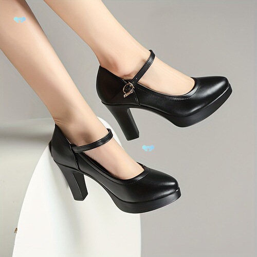Elegant Solid Color Mary Jane Pumps for Women - All-Season