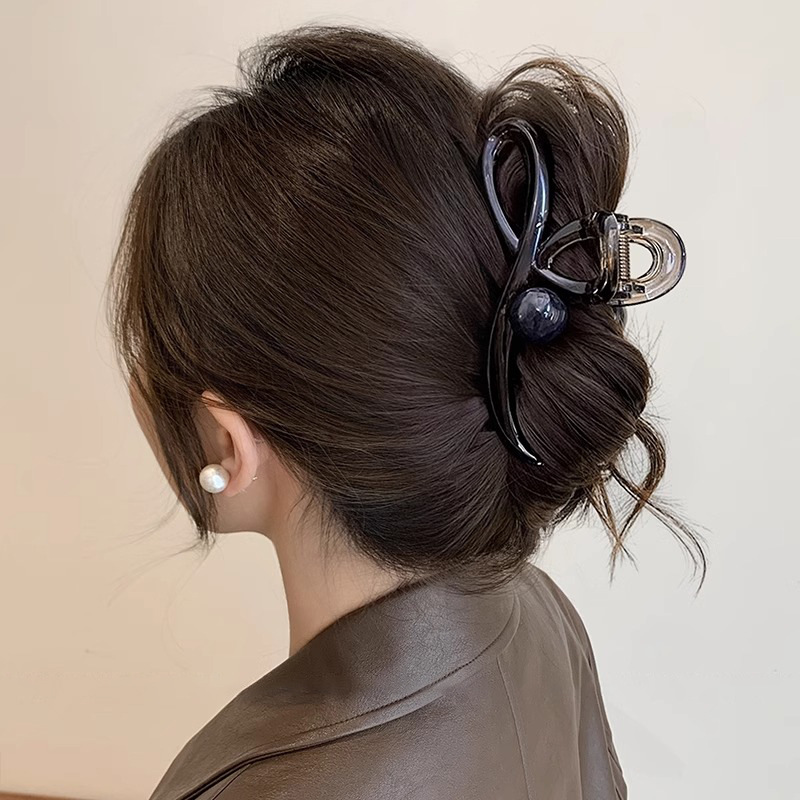 Temperamento Mellard Curry clip de agarre para mujeres 2024 nuevo tamaño grande detrás de la cabeza de alta sensación clip de tiburón para el cabello