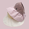 new pattern Empty top Fisherman hat summer Shopping Traveling Sunscreen Visor Large canopies Foldable bow Sun hat