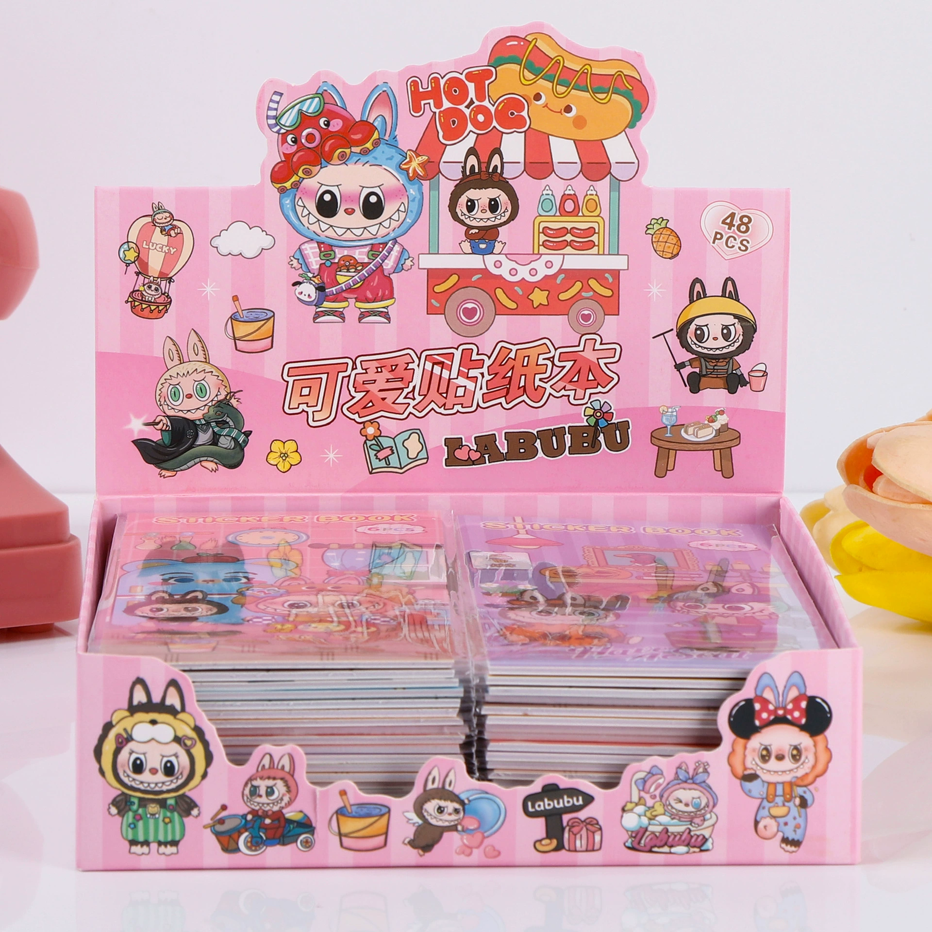 Новая трансграничная ткань милый наклейка для бумаги креативный милый LABUBU ручная книга для детей