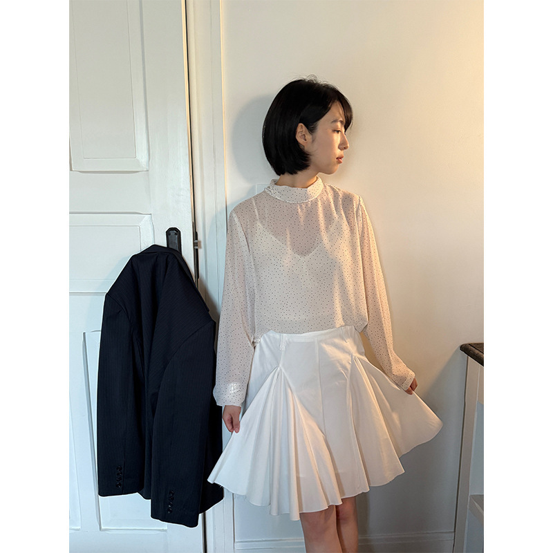 [Clearance, No Returns] Autumn New Style Patchwork Pleated Skirt for Women, Designed for Petite Figures, Umbrella Skirt Fmw-5302