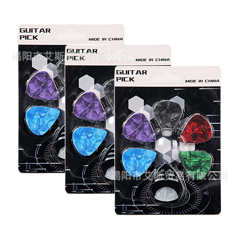 Púas de guitarra Pick bracket + 6 púas de guitarra aplicable a la guitarra eléctrica de madera bajo ukulele