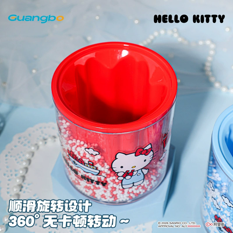 广博 Sanrio, hello kitty, genuine stationery, high quality pens holder, plastic storage system