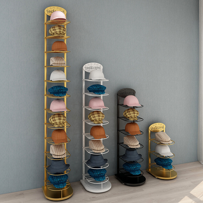 Hanging hat rack for children and mothers, with multiple layers, gold color, wall-mounted mobile clothes rack, display stand for hats