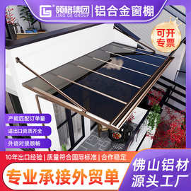 阳台铝合金雨棚别墅庭院耐力板雨搭窗户家用隔热遮光L型窗棚户外