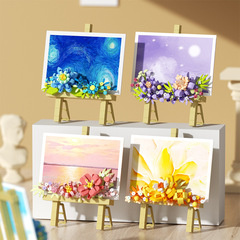 Chao Yue Creative Building Block Dream Flower Painting Stand Painting Exhibition Series Photo Album Pop Culture Decor Children's Assembly Toy Gift