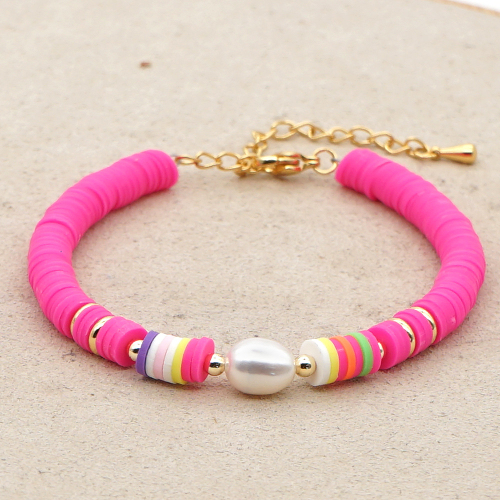 Color Block Fashion No Inlaid Soft Clay Bracelets Wholesale display picture 12