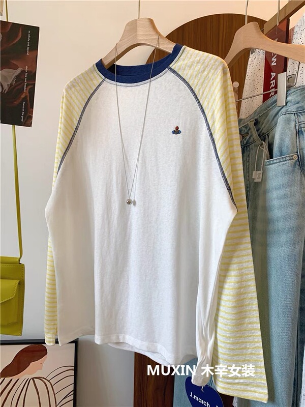 ファットmm 120kg 大きいサイズ夏軽量刺繍多用途ストライプスプライシングラグランスリーブルーズ日焼け止めTシャツレディーストップス|undefined