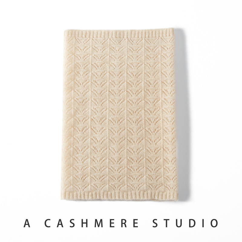New autumn and winter cashmere knitted multifunctional neck warmer hat for women, hollow-out design, new wool knitted warm neck scarf for autumn and winter