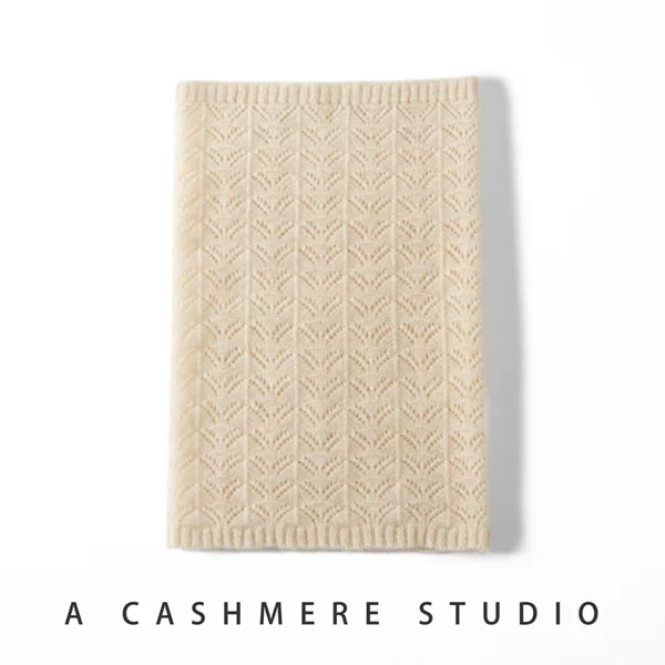 New autumn and winter cashmere knitted multifunctional neck warmer hat for women, hollow-out design, new wool knitted warm neck scarf for autumn and winter