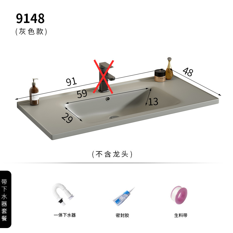 9048 lavabo de cerámica gris