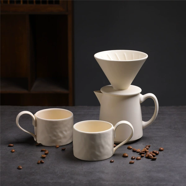 505 tall coffee pot + 330 ear cup (off-white 4-piece set)