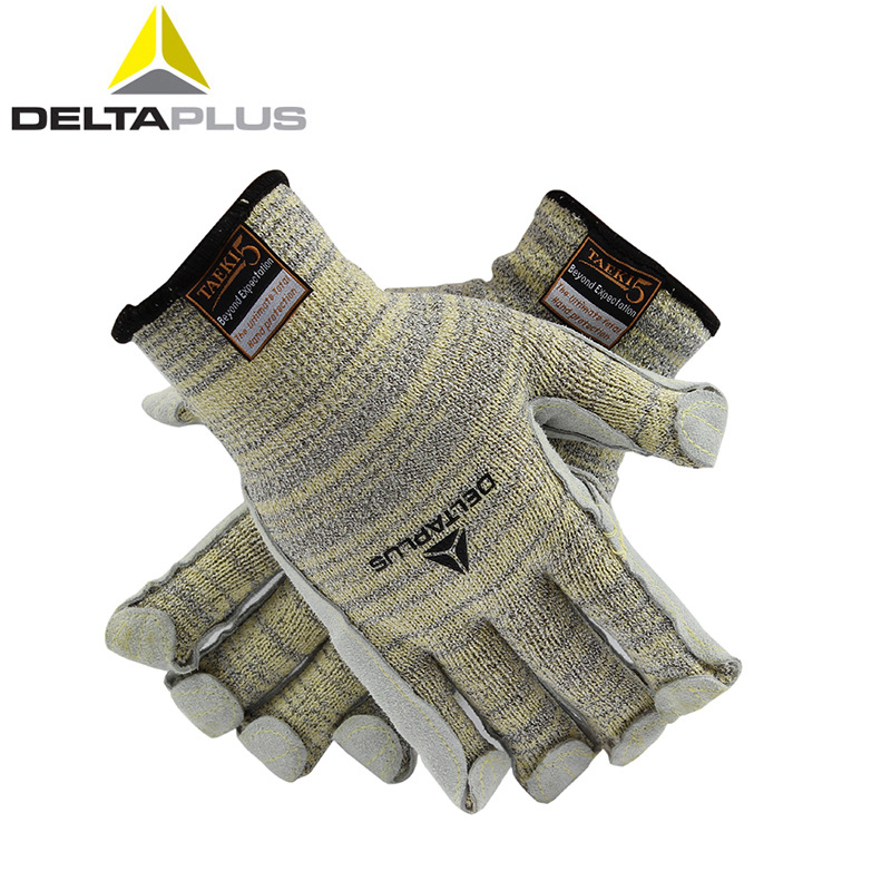 代尔塔202012防割手套D级无涂层防切割手套覆皮款VENICUTDX0牛皮