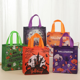 Halloween handbag printing color non-woven bag party gift packaging bag shopping bag wholesale