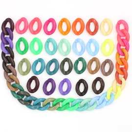 亚克力17*23mm彩色开口圈组合链条包包发夹扣diy饰品配件批发