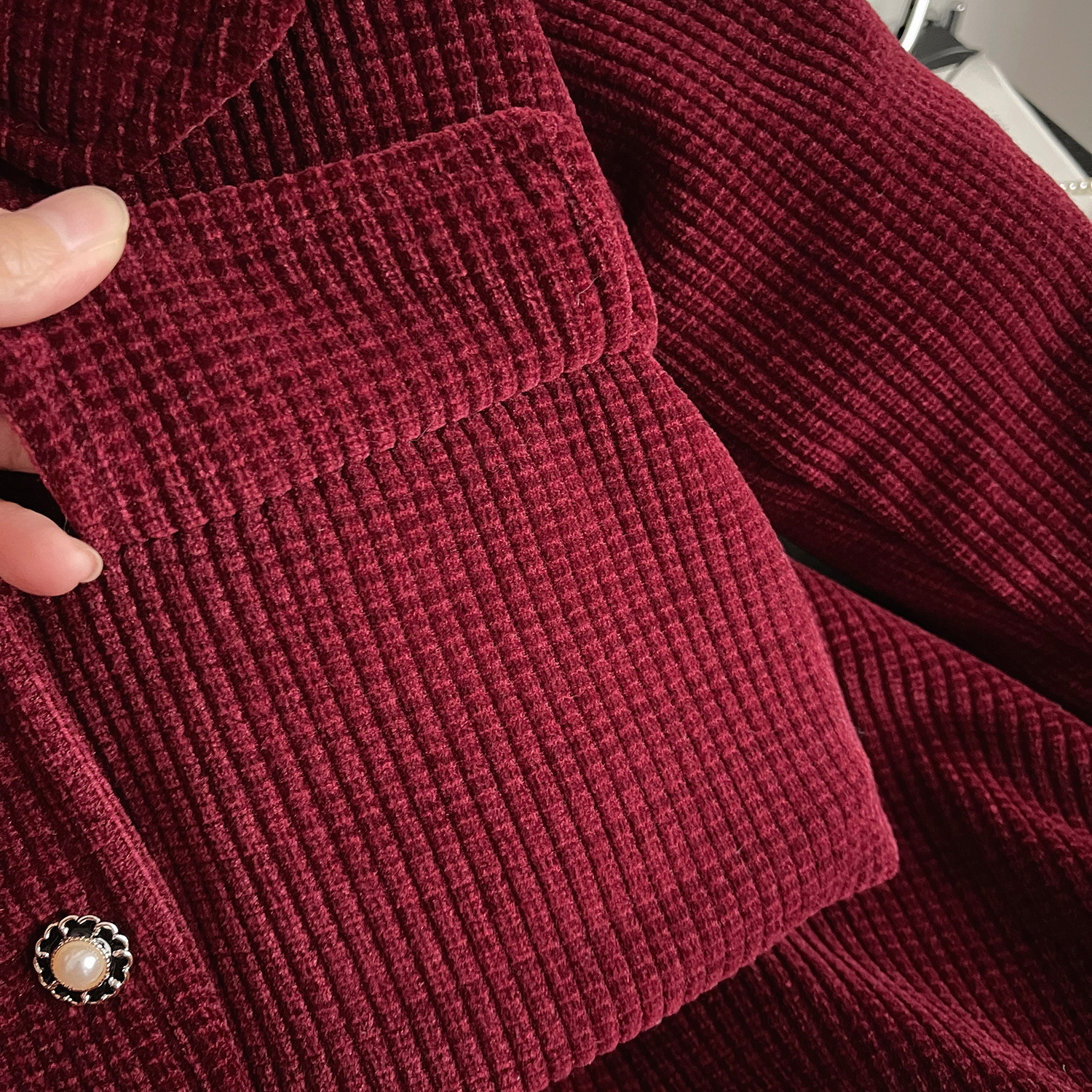 Mädchen Winter Set Mit Großem Kragen In Rot Aus Plüsch_voghion.com