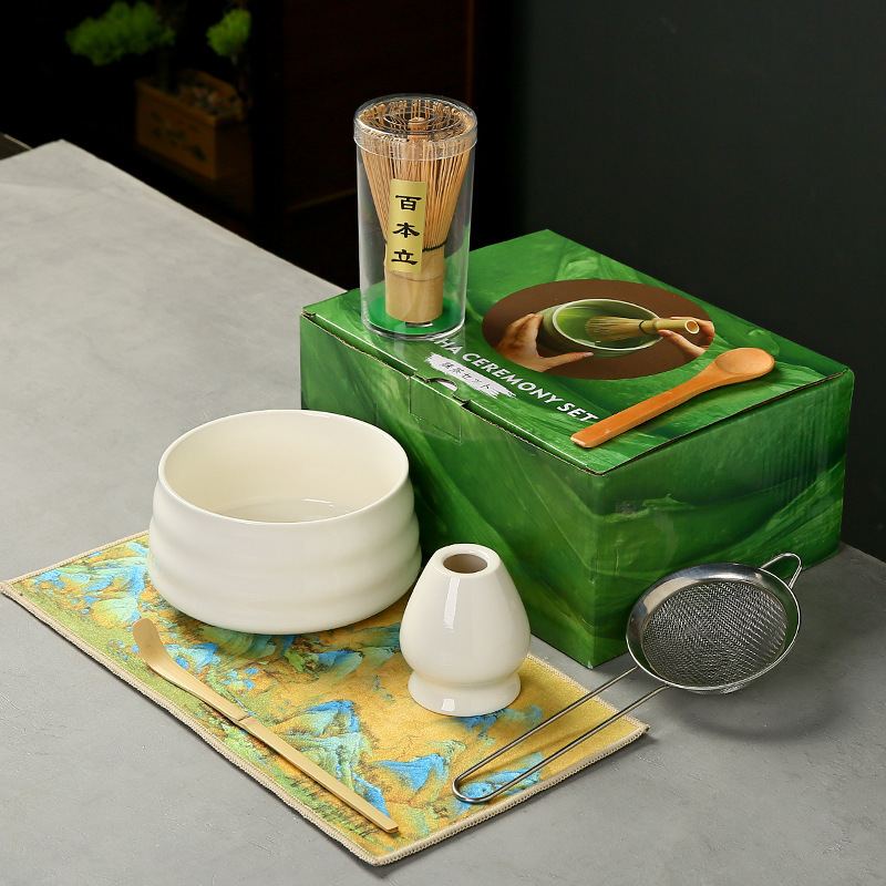 抹茶茶碗日本式抹茶宋代点茶道具陶磁器茶碗カップミキサー抹茶ブラシ茶コップセット|undefined