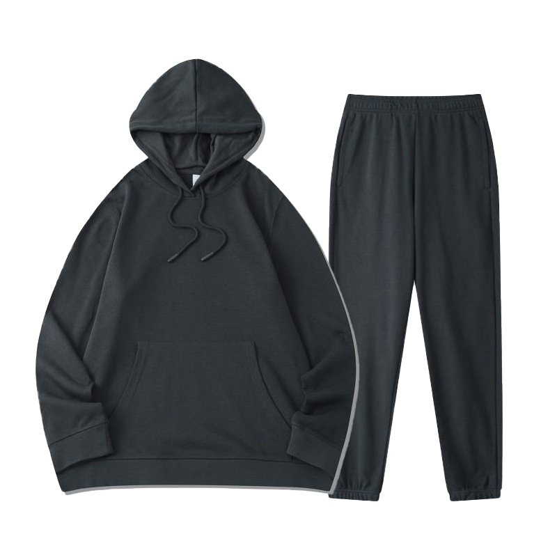 Otoño e invierno nuevo europeo y americano de dos piezas transfronteriza casual deportes con capucha sueltos suéter pantalones traje impreso logotipo