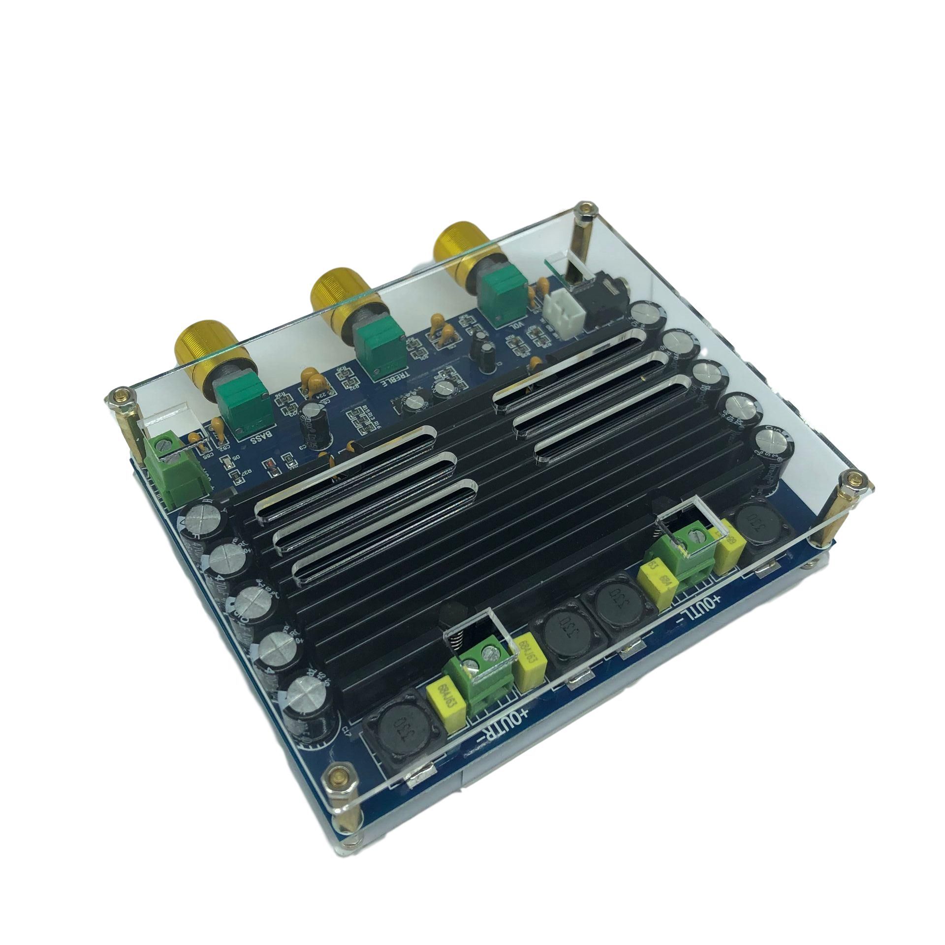 150W数字功放板 TPA3116D2 数字音频放大板2.0声道带亚克力外壳