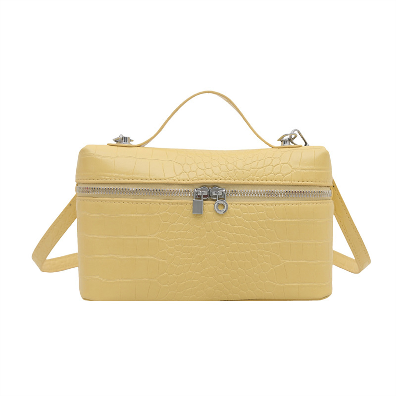 2025 textura simple bolso pequeño portátil nuevo bolso cuadrado pequeño de moda de moda bolso de mensajero de paso de alta gama