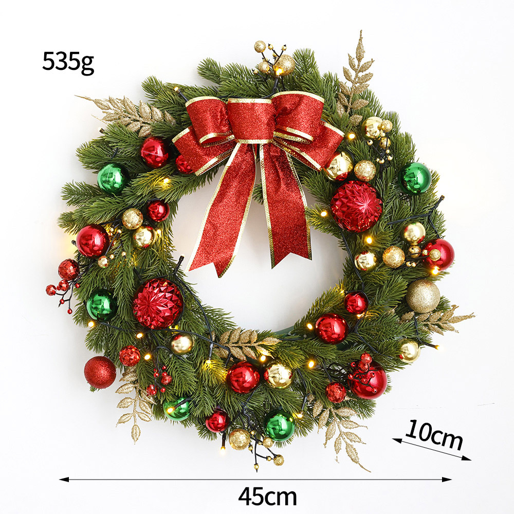 Amazon pop navideño decoración de puerta colgante 50CM / 60CM guirlanda navideña decoración de ventana al por mayor