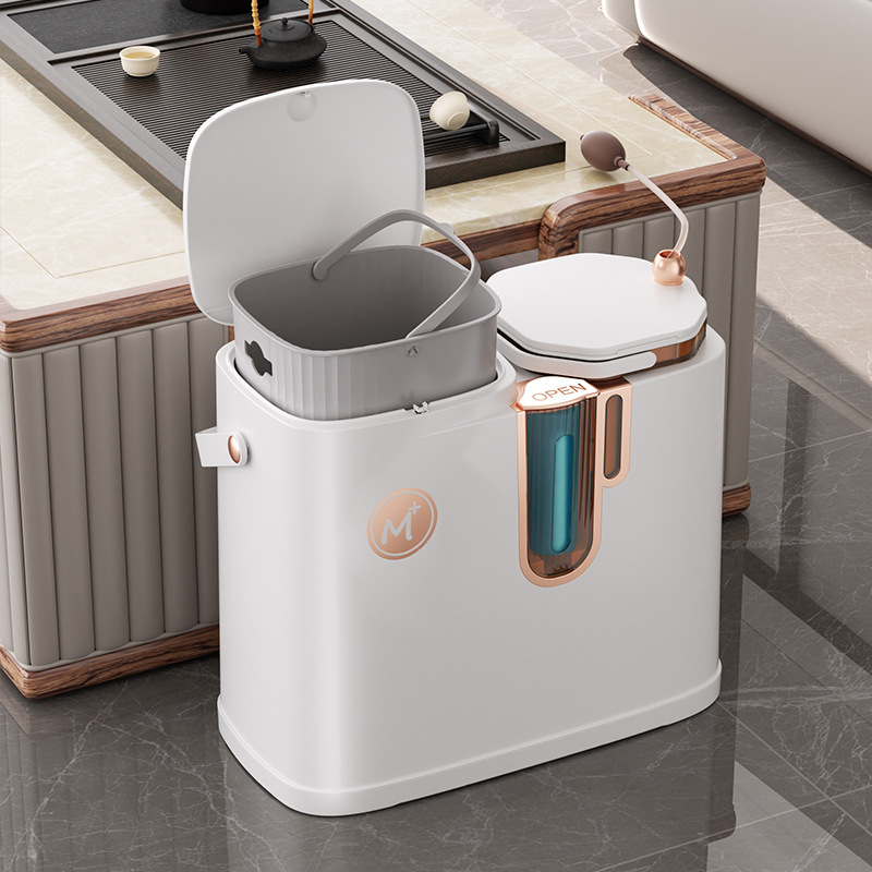 Bote de basura de separación de té grande, filtro de té doméstico, cubo de té, cubo de escoria de té, cubo de agua seca y húmeda, cubo de desechos, mesa de té image 4