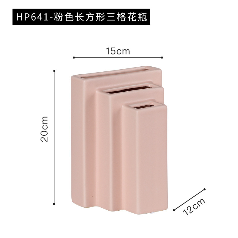 Estilo nórdico arte cerámica Morandi florero colorido creativo salón comedor flor seca arreglo de flores TV decoración del gabinete