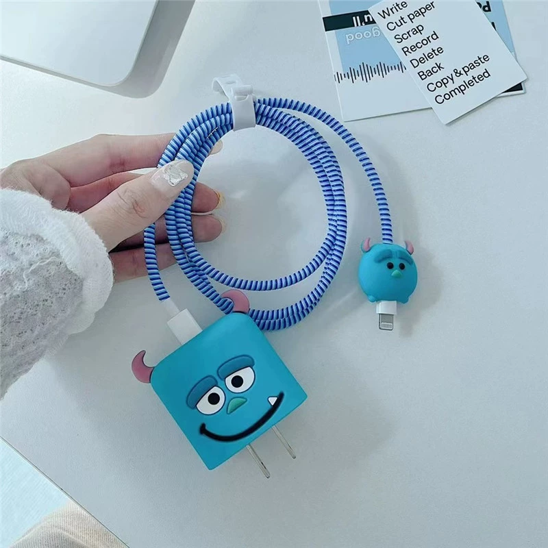 Apple, cartoon charger, protective case, 20W