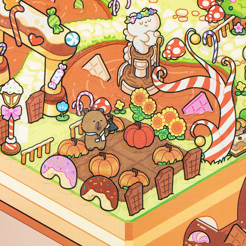 Yu Xian 4.0pet pegatinas de paisajismo en miniatura tridimensional serie mundo divertido pegatinas de bricolaje de estudiante de dibujos animados lindo