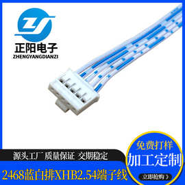 单排带锁扣XHB端子线软排对接线HY蓝白双排连接线电子线束厂家