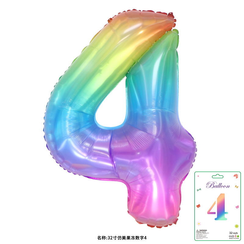 32寸卡装美版数字0到9气球儿童生日派对装饰婚庆婚房布置数字气球|undefined