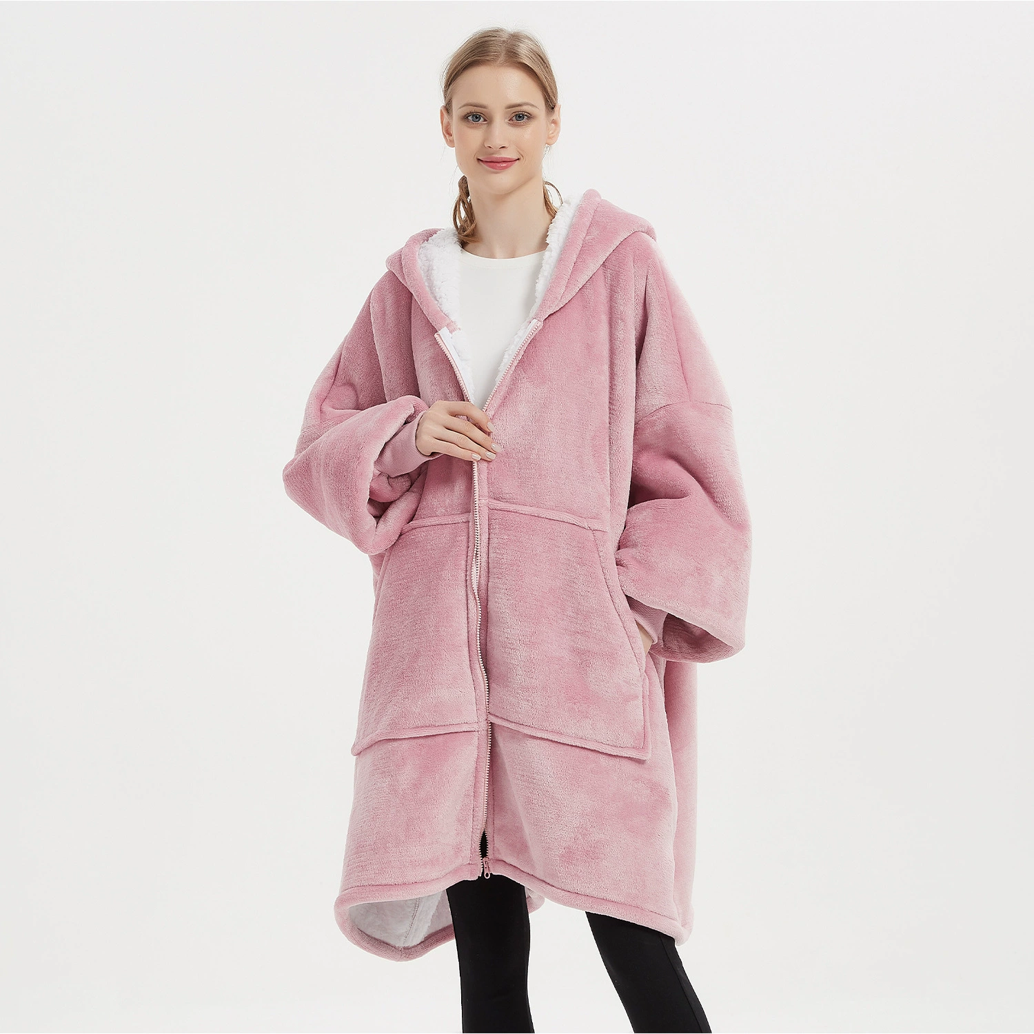 Flannel pijama with hood for beloved, Amazon, increased thickness, plus size, 2023 collection